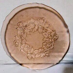 Vintage Arcoroc France Rosaline Pink Depression Glass Plate 10"